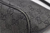 Authentic GUCCI Hand Bag Pouch Purse GG Canvas Leather 07198 Black 8250F