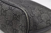 Authentic GUCCI Hand Bag Pouch Purse GG Canvas Leather 07198 Black 8250F
