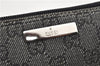 Authentic GUCCI Hand Bag Pouch Purse GG Canvas Leather 07198 Black 8250F