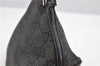 Authentic GUCCI Hand Bag Pouch Purse GG Canvas Leather 07198 Black 8250F