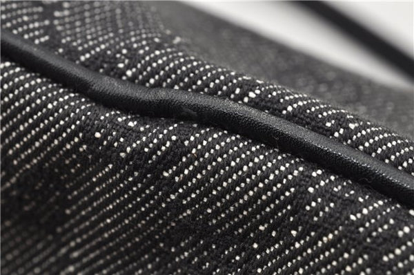 Authentic GUCCI Hand Bag Pouch Purse GG Canvas Leather 07198 Black 8250F