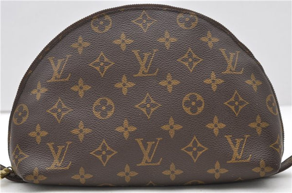 Auth LOUIS VUITTON Monogram Trousse Demi Ronde 23 Cosmetic Pouch M47520 LV 8256C
