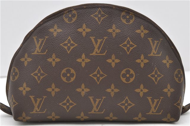 Auth LOUIS VUITTON Monogram Trousse Demi Ronde 23 Cosmetic Pouch M47520 LV 8256C