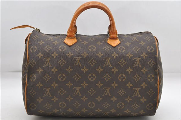 Authentic Louis Vuitton Monogram Speedy 35 Hand Boston Bag M41524 LV 8258D