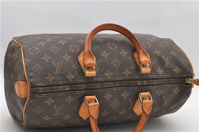 Authentic Louis Vuitton Monogram Speedy 35 Hand Boston Bag M41524 LV 8258D