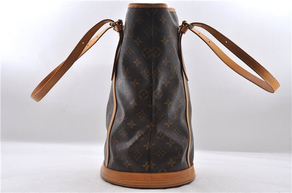 Authentic LOUIS VUITTON Monogram Bucket GM Shoulder Bag M42236 LV Junk 8262C
