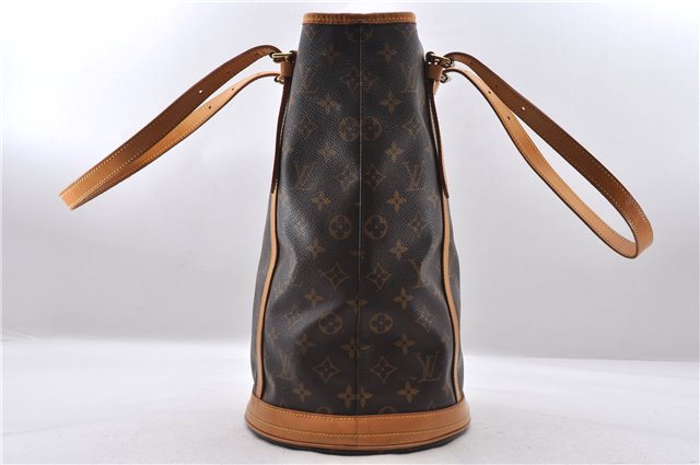 Authentic LOUIS VUITTON Monogram Bucket GM Shoulder Bag M42236 LV Junk 8262C