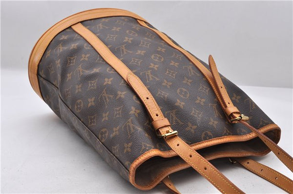 Authentic LOUIS VUITTON Monogram Bucket GM Shoulder Bag M42236 LV Junk 8262C
