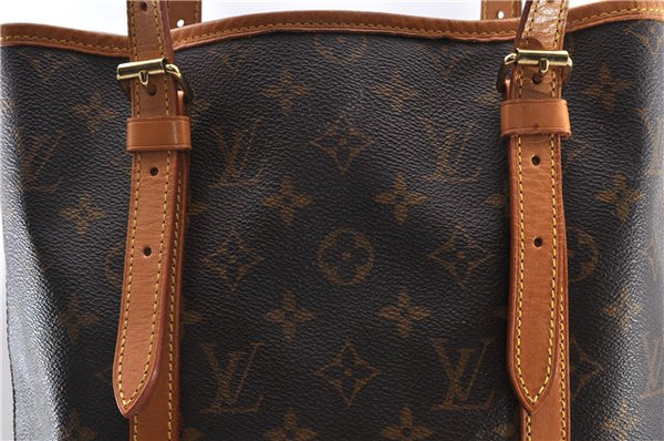 Authentic LOUIS VUITTON Monogram Bucket GM Shoulder Bag M42236 LV Junk 8262C