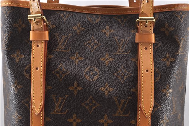 Authentic LOUIS VUITTON Monogram Bucket GM Shoulder Bag M42236 LV Junk 8262C