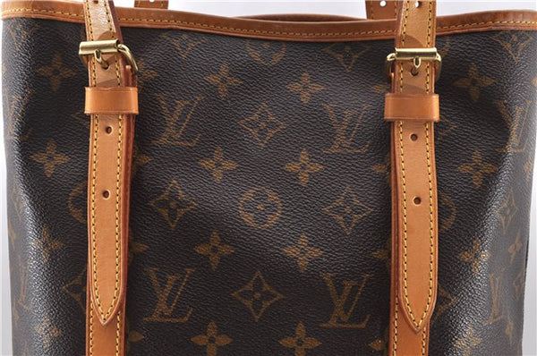 Authentic LOUIS VUITTON Monogram Bucket GM Shoulder Bag M42236 LV Junk 8262C