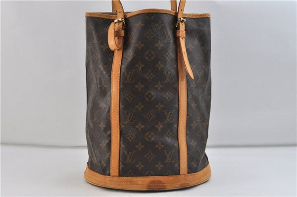 Authentic LOUIS VUITTON Monogram Bucket GM Shoulder Bag M42236 LV Junk 8263C