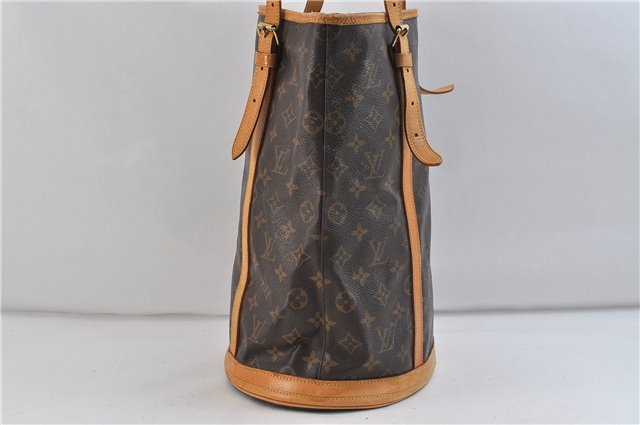 Authentic LOUIS VUITTON Monogram Bucket GM Shoulder Bag M42236 LV Junk 8263C