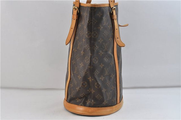 Authentic LOUIS VUITTON Monogram Bucket GM Shoulder Bag M42236 LV Junk 8263C