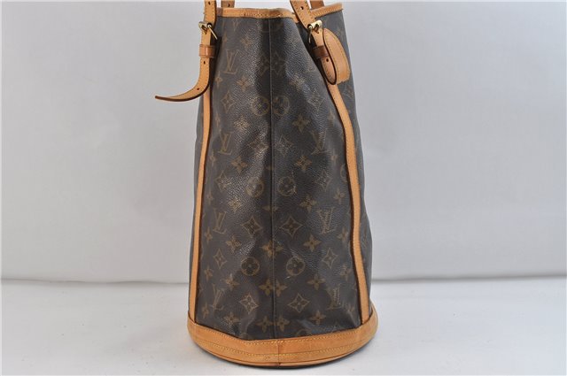 Authentic LOUIS VUITTON Monogram Bucket GM Shoulder Bag M42236 LV Junk 8263C