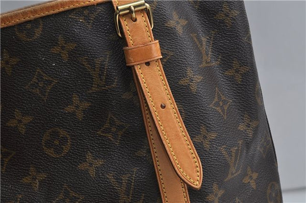 Authentic LOUIS VUITTON Monogram Bucket GM Shoulder Bag M42236 LV Junk 8263C