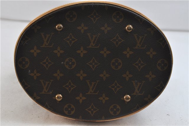 Authentic LOUIS VUITTON Monogram Bucket GM Shoulder Bag M42236 LV Junk 8263C
