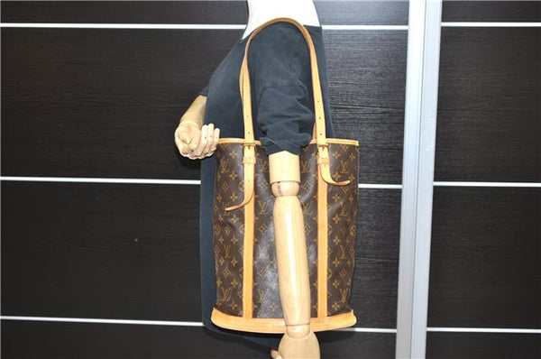 Authentic LOUIS VUITTON Monogram Bucket GM Shoulder Bag M42236 LV Junk 8263C