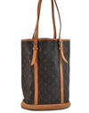 Authentic LOUIS VUITTON Monogram Bucket GM Shoulder Bag M42236 LV Junk 8264C