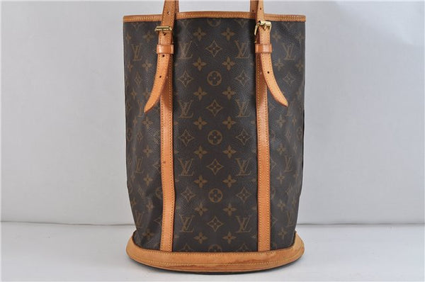 Authentic LOUIS VUITTON Monogram Bucket GM Shoulder Bag M42236 LV Junk 8264C