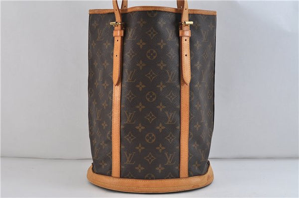Authentic LOUIS VUITTON Monogram Bucket GM Shoulder Bag M42236 LV Junk 8264C