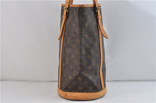 Authentic LOUIS VUITTON Monogram Bucket GM Shoulder Bag M42236 LV Junk 8264C