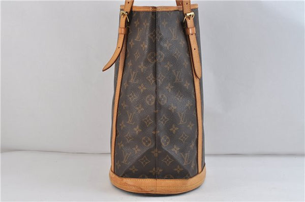Authentic LOUIS VUITTON Monogram Bucket GM Shoulder Bag M42236 LV Junk 8264C