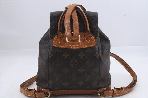 Authentic Louis Vuitton Monogram Montsouris PM Backpack M51137 LV 8264D