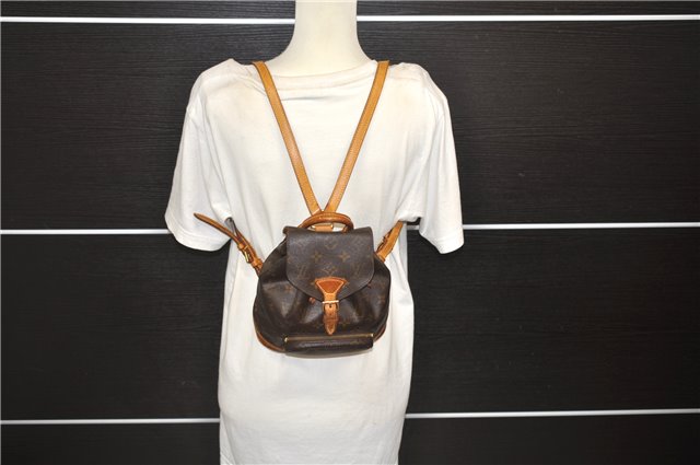 Authentic Louis Vuitton Monogram Montsouris PM Backpack M51137 LV 8264D
