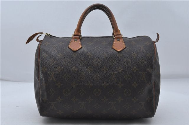 Authentic Louis Vuitton Monogram Speedy 30 Hand Boston Bag M41526 LV 8265D