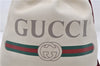 Authentic GUCCI Web Sherry Line Coco Capitan Backpack Leather 516639 White 8265E