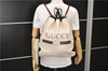 Authentic GUCCI Web Sherry Line Coco Capitan Backpack Leather 516639 White 8265E