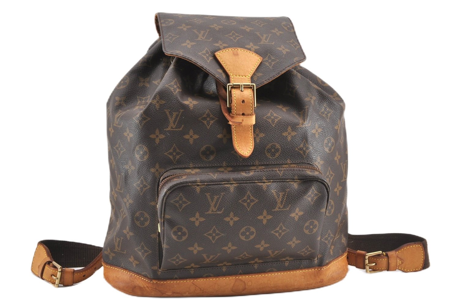 Authentic Louis Vuitton Monogram Montsouris GM Backpack M51135 LV 8265F