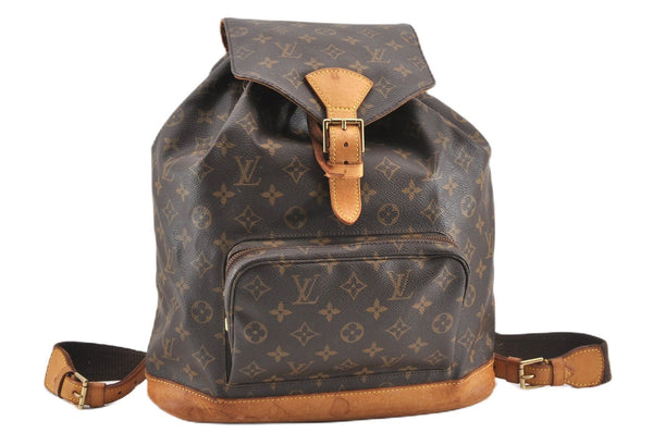 Authentic Louis Vuitton Monogram Montsouris GM Backpack M51135 LV 8265F