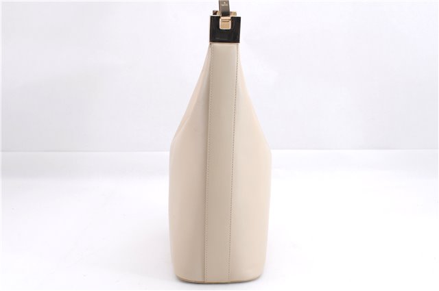 Authentic GUCCI Vintage Shoulder Hand Bag Purse Leather 0013814 Ivory 8269E