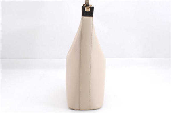 Authentic GUCCI Vintage Shoulder Hand Bag Purse Leather 0013814 Ivory 8269E