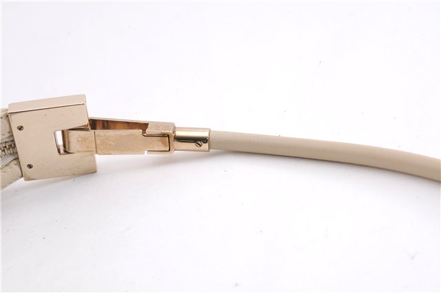 Authentic GUCCI Vintage Shoulder Hand Bag Purse Leather 0013814 Ivory 8269E