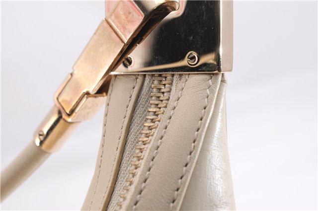 Authentic GUCCI Vintage Shoulder Hand Bag Purse Leather 0013814 Ivory 8269E