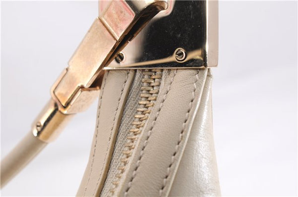 Authentic GUCCI Vintage Shoulder Hand Bag Purse Leather 0013814 Ivory 8269E