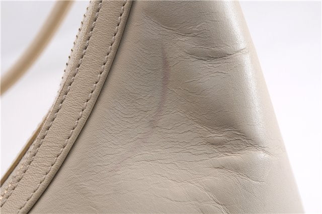 Authentic GUCCI Vintage Shoulder Hand Bag Purse Leather 0013814 Ivory 8269E