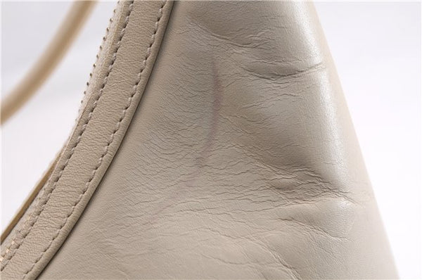 Authentic GUCCI Vintage Shoulder Hand Bag Purse Leather 0013814 Ivory 8269E