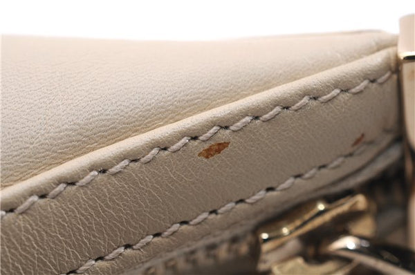 Authentic GUCCI Vintage Shoulder Hand Bag Purse Leather 0013814 Ivory 8269E