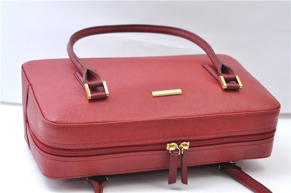 Authentic BURBERRY Vintage Leather Shoulder Hand Bag Purse Red 8272E