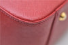 Authentic BURBERRY Vintage Leather Shoulder Hand Bag Purse Red 8272E