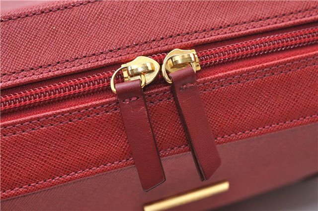 Authentic BURBERRY Vintage Leather Shoulder Hand Bag Purse Red 8272E