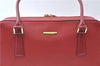 Authentic BURBERRY Vintage Leather Shoulder Hand Bag Purse Red 8272E