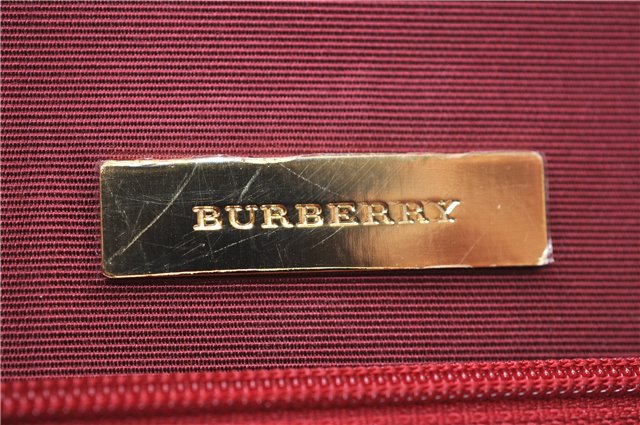 Authentic BURBERRY Vintage Leather Shoulder Hand Bag Purse Red 8272E