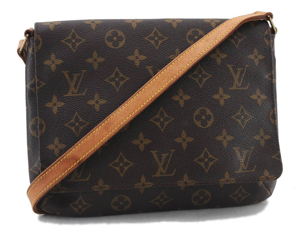 Authentic LOUIS VUITTON Monogram Musette Tango Shoulder Bag M51257 LV 8277C