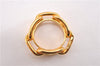 Authentic HERMES Scarf Ring Chaine d'Ancre Chain Design Gold Tone 8280F