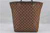 Authentic GUCCI Shoulder Tote Bag GG Canvas Leather 0021098 Brown 8282D